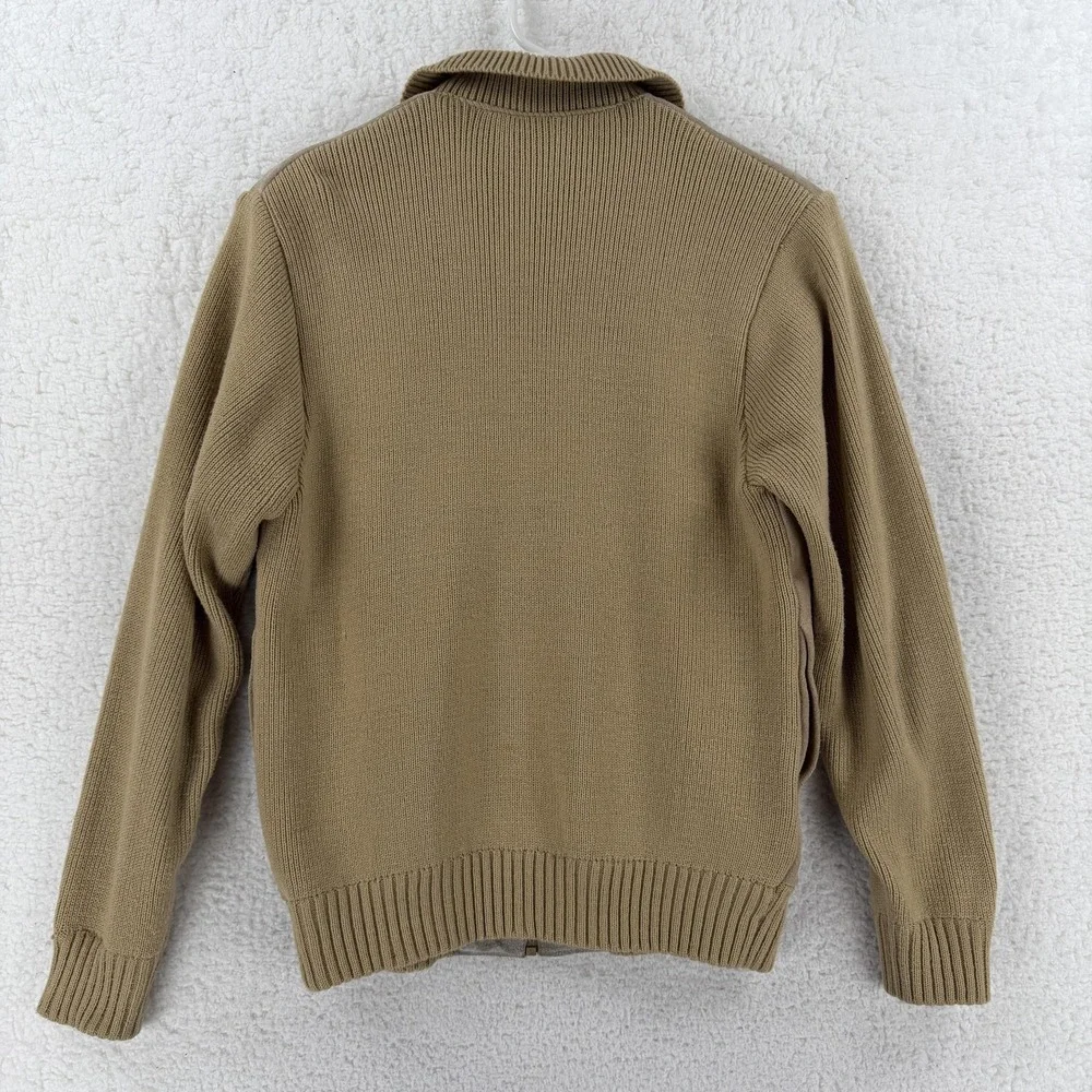 Vintage Dude‎ By Cambridge Jacket Mens Medium Beige Suede Knit Bomber Full Zip